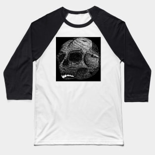 Hand Drawn Skull Head Baseball T-Shirt